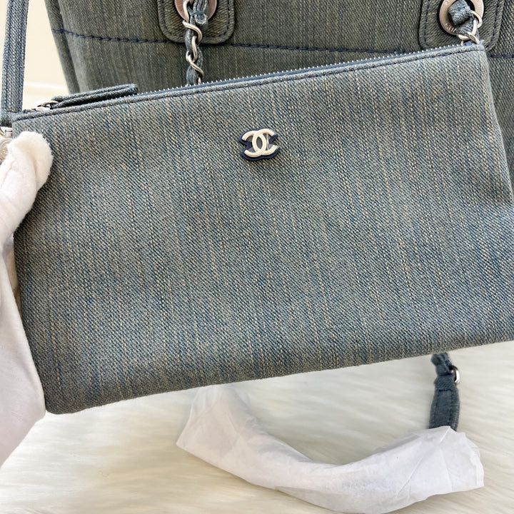 Chanel Small Deauville in 23S Blue Denim and SHW, Luxury, Bags
