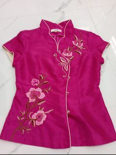 Cheongsam fucshia atasan
