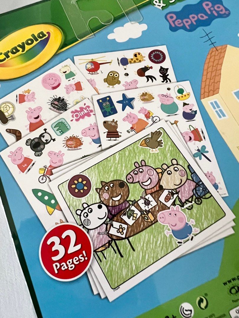 Children book crayola peppa pig color and sticker, Bayi & Anak, Lainnya
