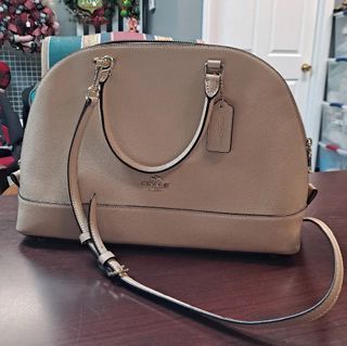 tas satchel Coach Sierra Large Platinum Gold Satchel Bag