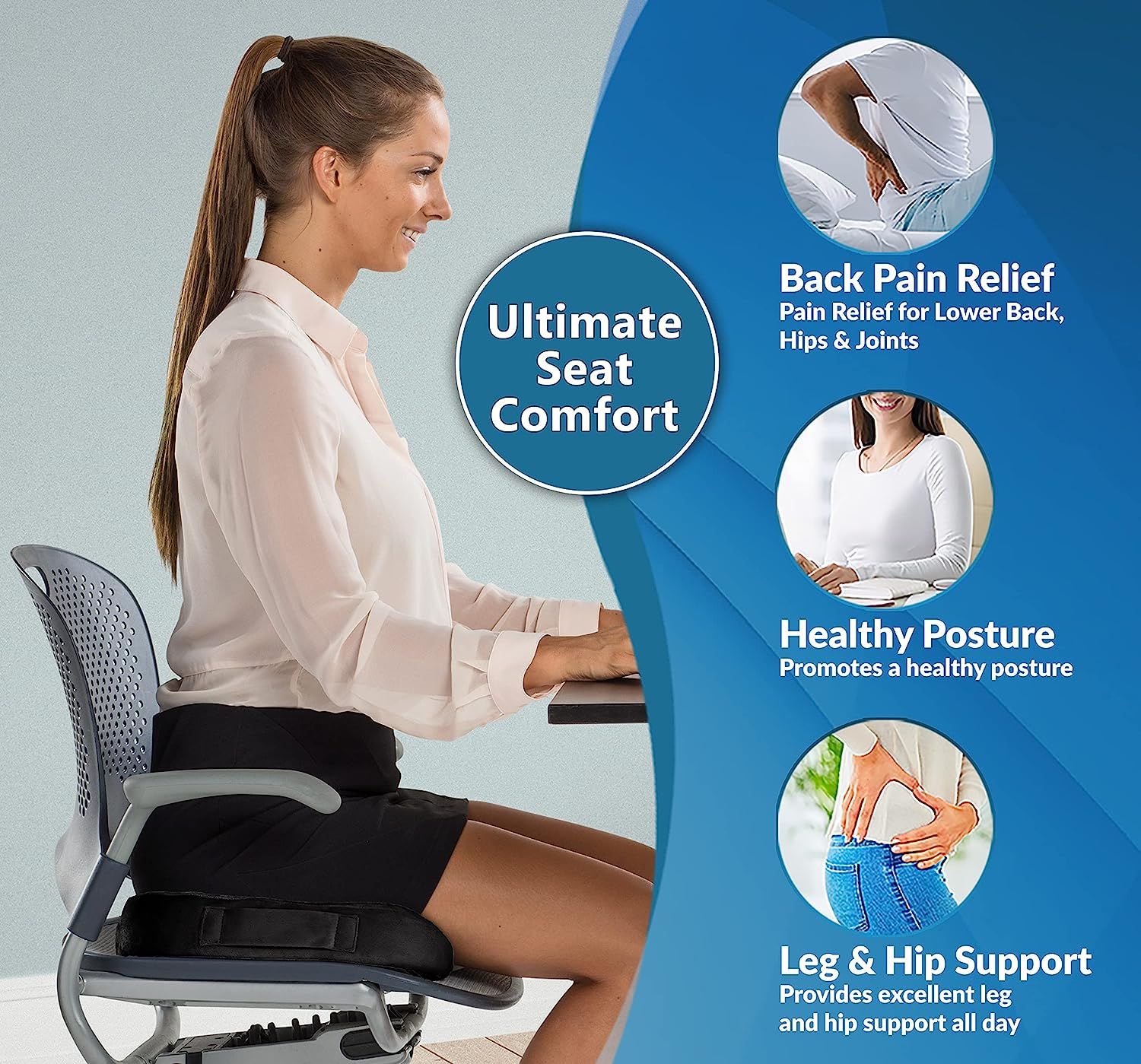 ComfiLife Lumbar Support Pillow for Sleeping Memory Foam Pillow for Back  Pain Relief