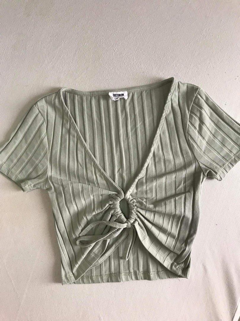Cotton On Mint Green Top Blouse (Category: Blouses) located in Naic. Submitted by wolfkeith (Listing ID 1241161117, Image 2). Description: Fits xs-s Has drawstrings for cropped look Check out my other listings of clothes..