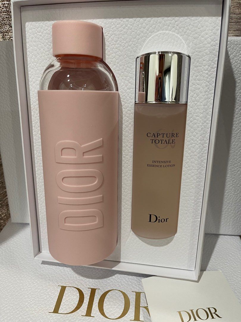 Dior essence lotion and pink Dior flask Beauty Personal Care