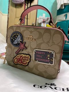 Disney x Coach - Crossbody box purse w/decorative patches - Pink