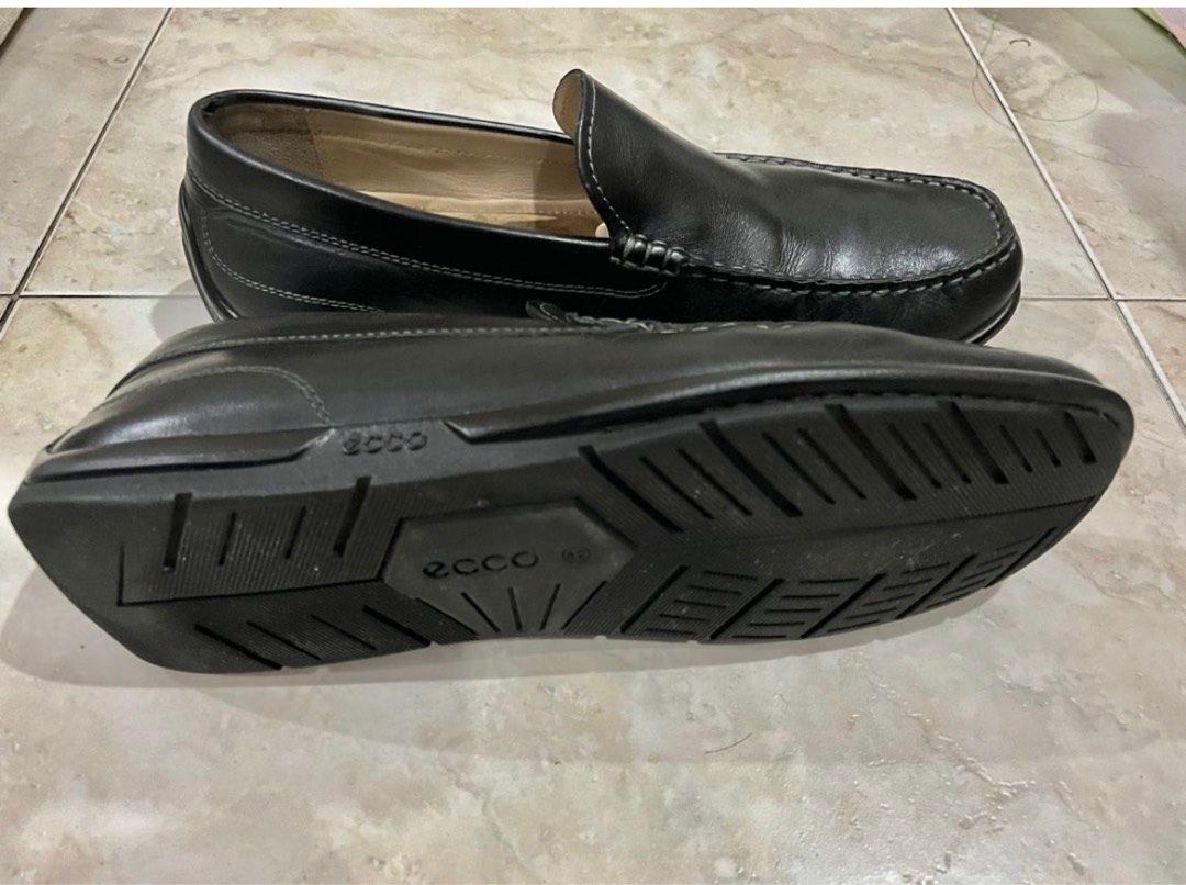 ECCO Moc Toe Classic Loafers Black Leather EU 42 Men s Fashion