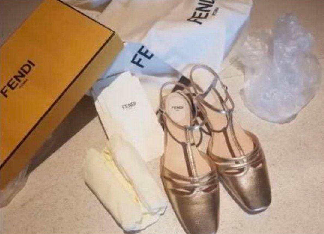 Fendi on sale gold sandals