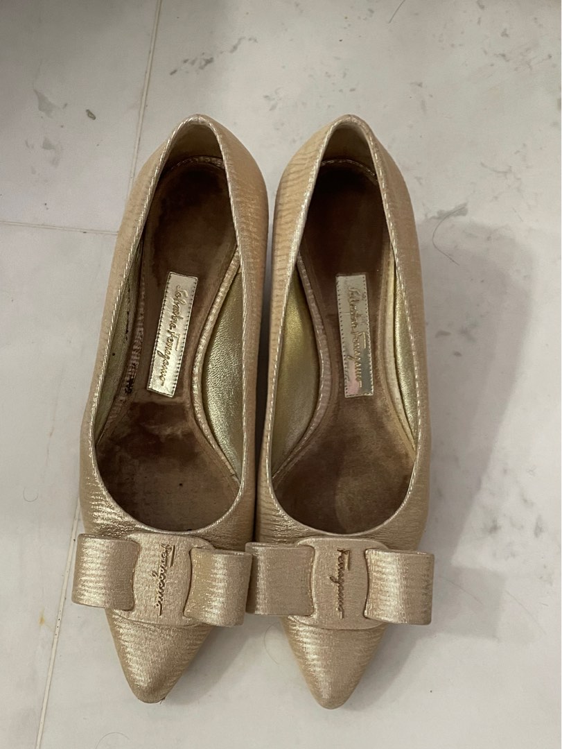 Ferragamo Gold wedges Viva bought March 2023 Women s Fashion
