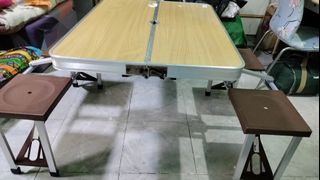 Foldable/ Portable Picnic Table with built in chairs