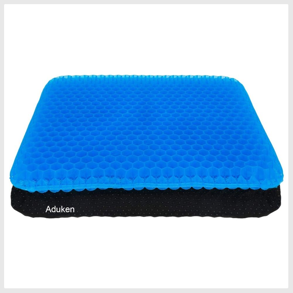 Gel Seat Cushion, Double Thick Egg Gel Seat Cushion with Non-Slip Cover,  Breathable Honeycomb Gel Cushion for Pressure Relief Back Pain, for Home