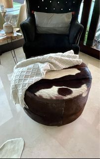 SOLD Genuine cowhide leather OTTOMAN