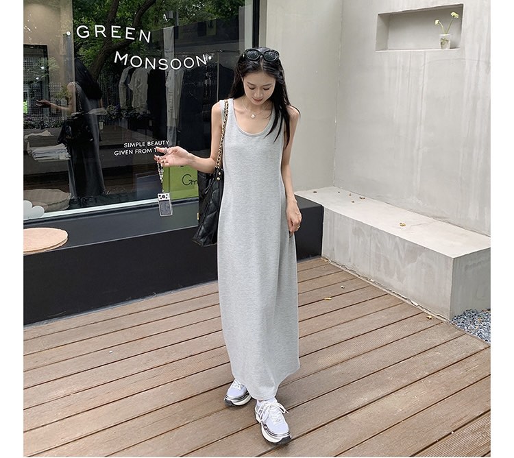 Gracia U Collar Sleeveless Summer Maxi Dress Women s Fashion Dresses Sets Dresses on Carousell