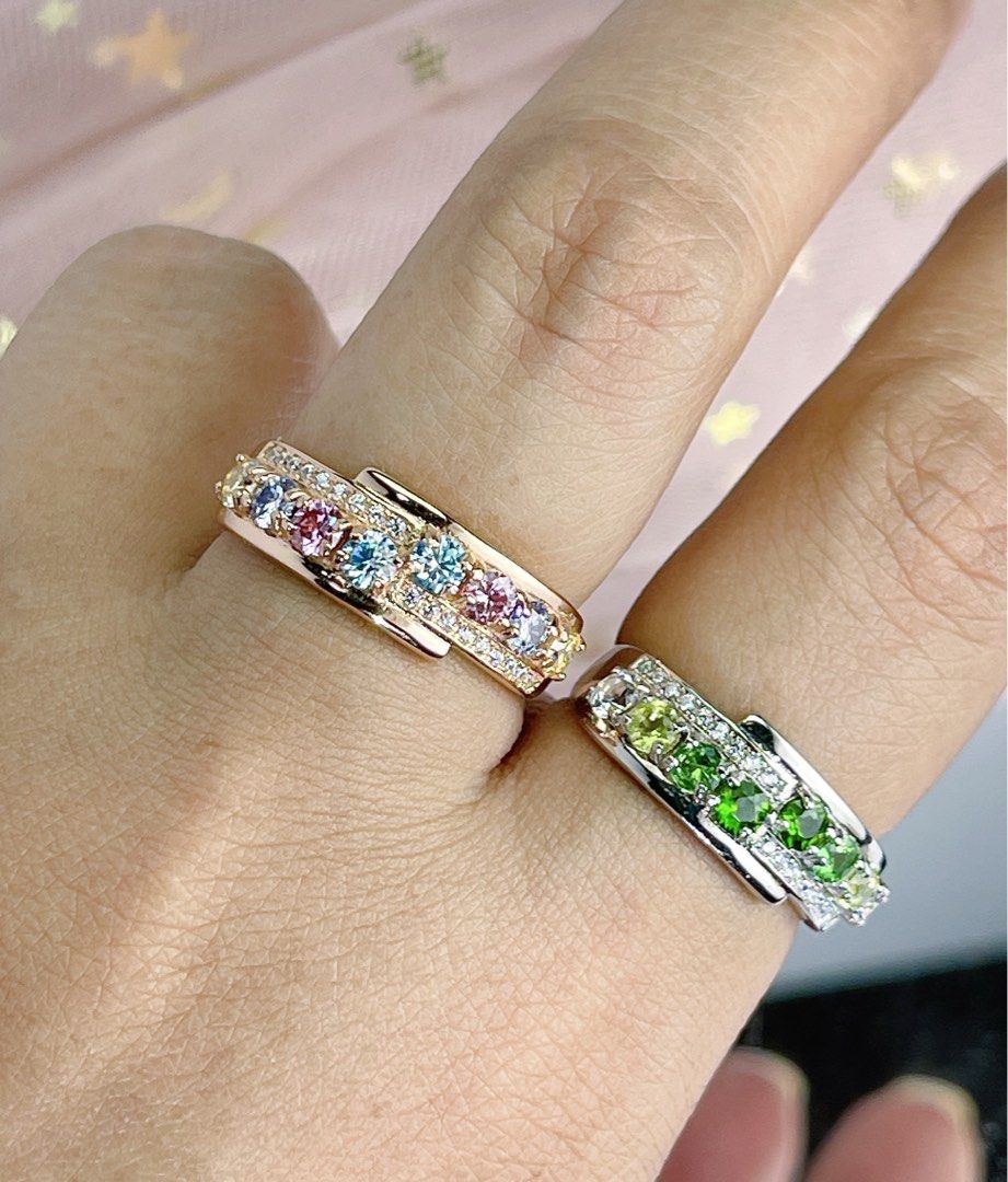 Wide band discount rings with stones