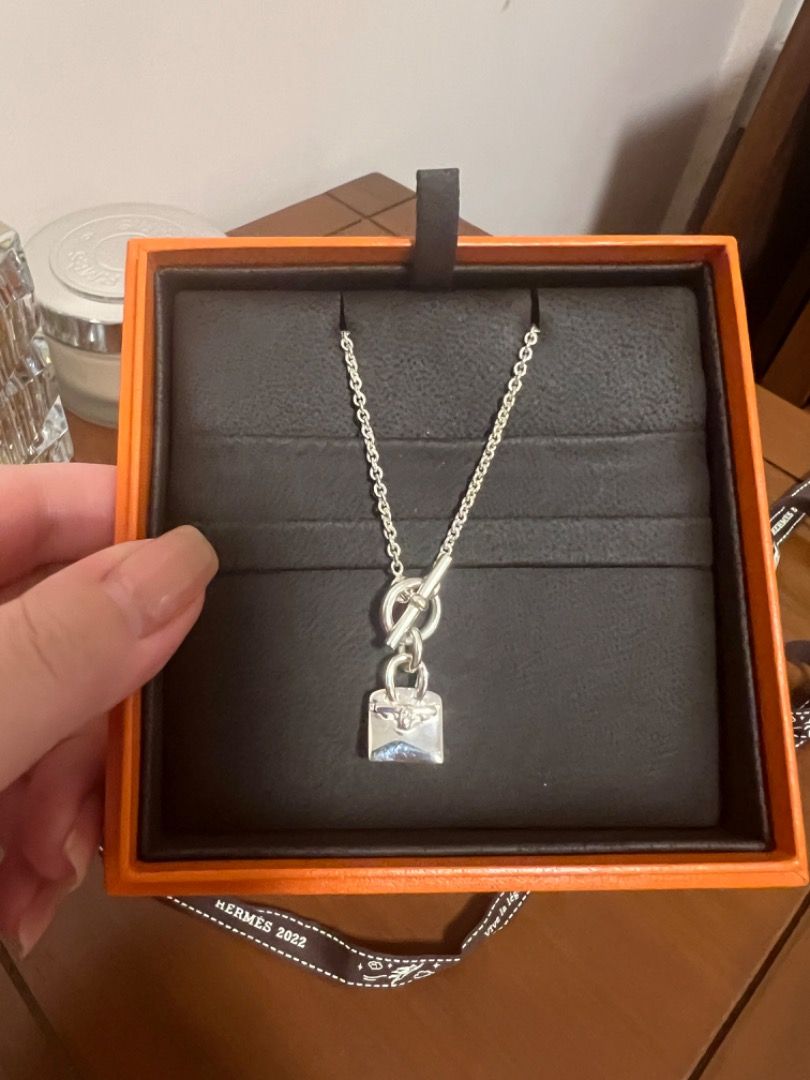 Hermes birkin Amulettes silver necklace, Luxury, Accessories on Carousell