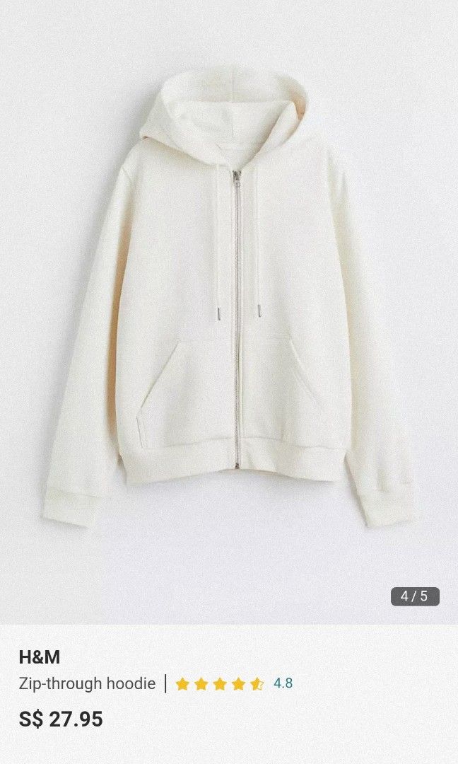White hoodie h and m clearance