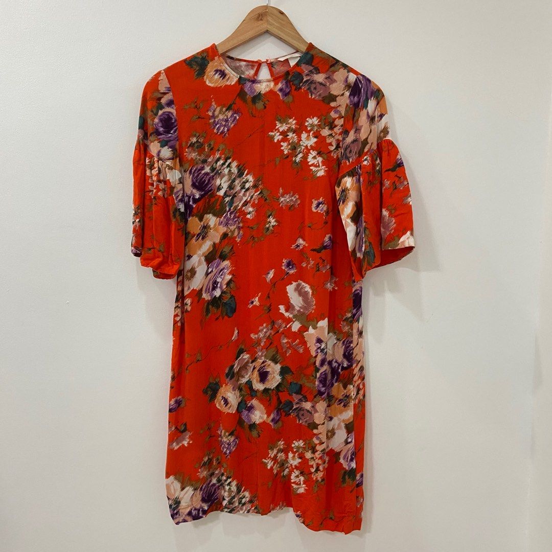 h&m orange floral dress Orange floral H&M dress. , PLEASE READ SHOP