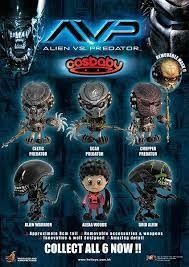 Hot toys Alien vs Predator Mini Cosbaby Set 1 & 2 complete 12