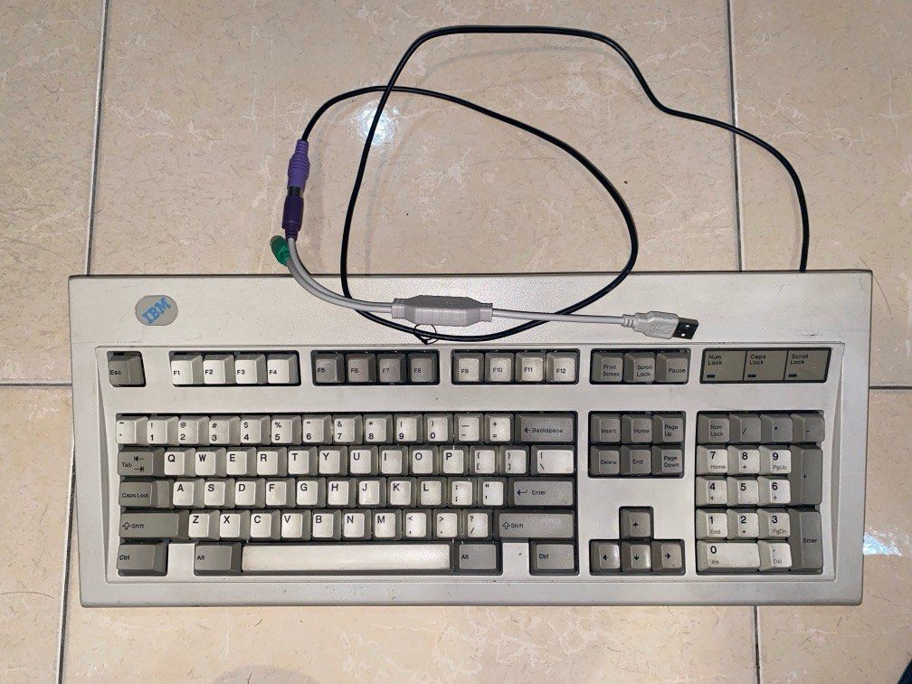 IBM model M keyboard with USB adapter, & Tech, Parts & Accessories, Computer on Carousell