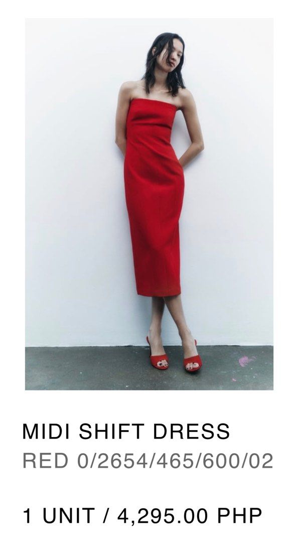 IC red midi shift dress from zara Women s Fashion Dresses