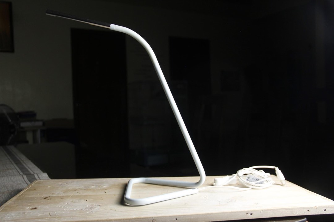 Ikea Harte LED Desk Lamp Light Blue/Silver color on Carousell