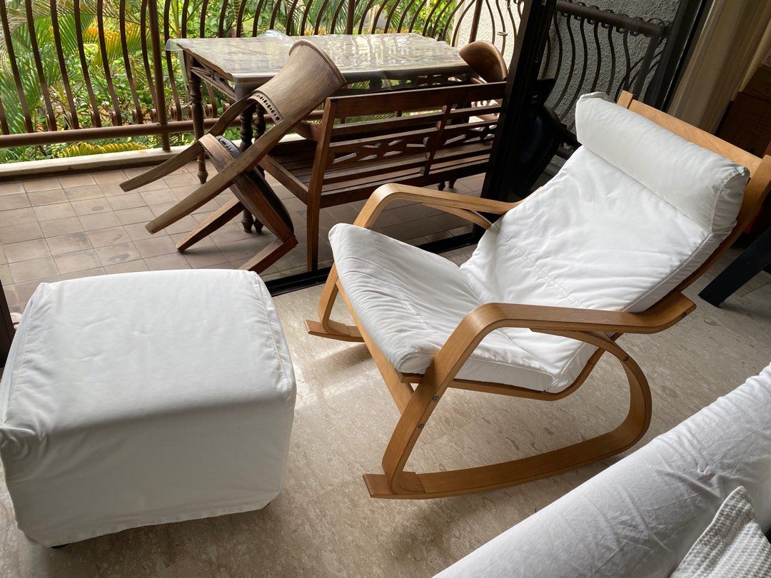 IKEA Rocking Chair and Ottoman Furniture Home Living Furniture