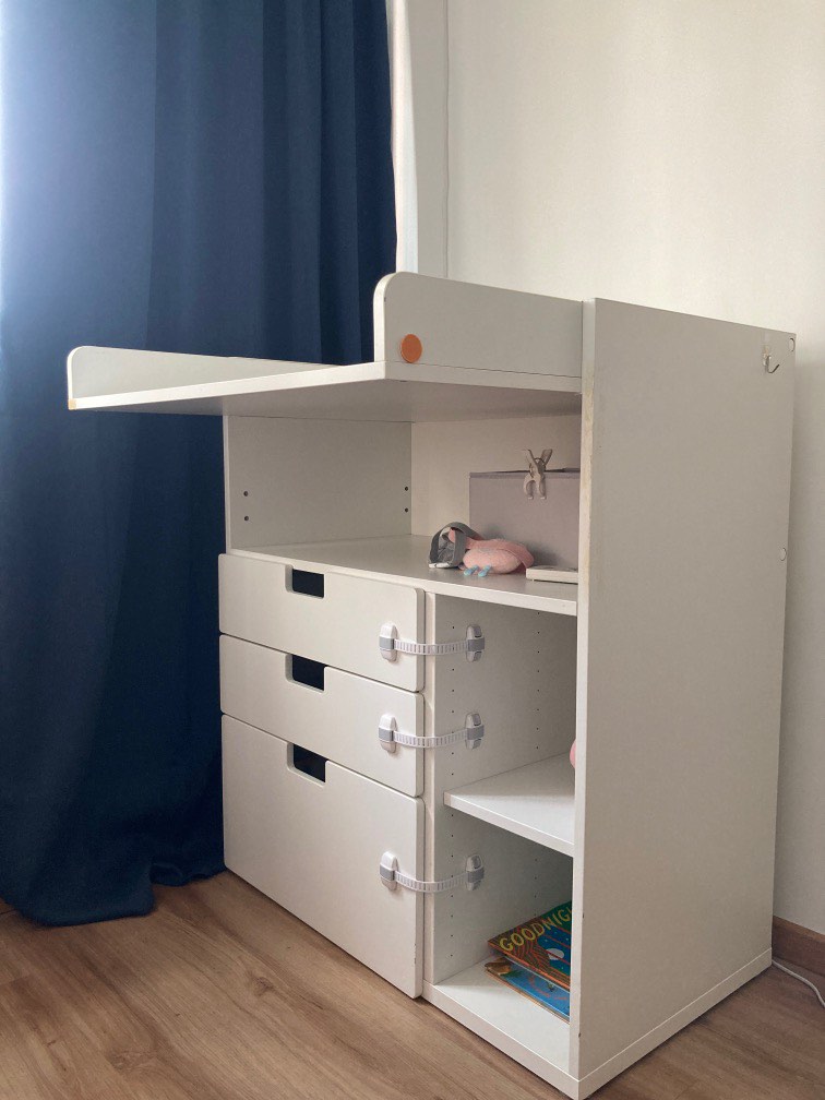 Ikea Smastad Changing Table (White), Babies & Kids, Bathing & Changing