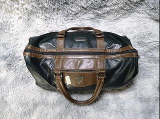 Jaguar Black Leather Duffle Bag