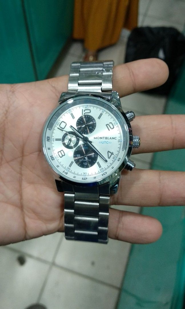 Jam tangan montblanc automatic chronograph klasik