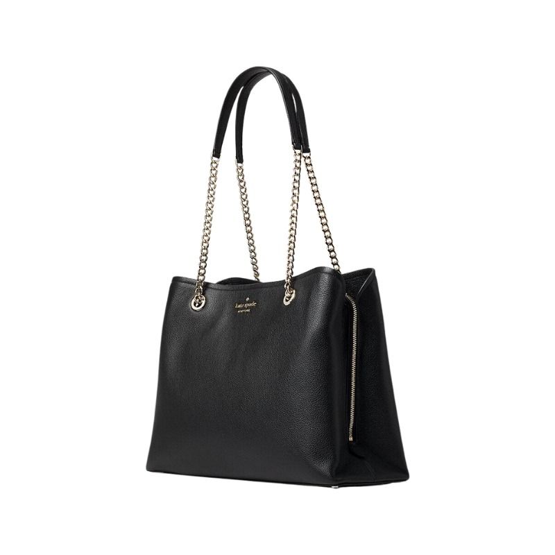 Black chain handle tote bag outlet