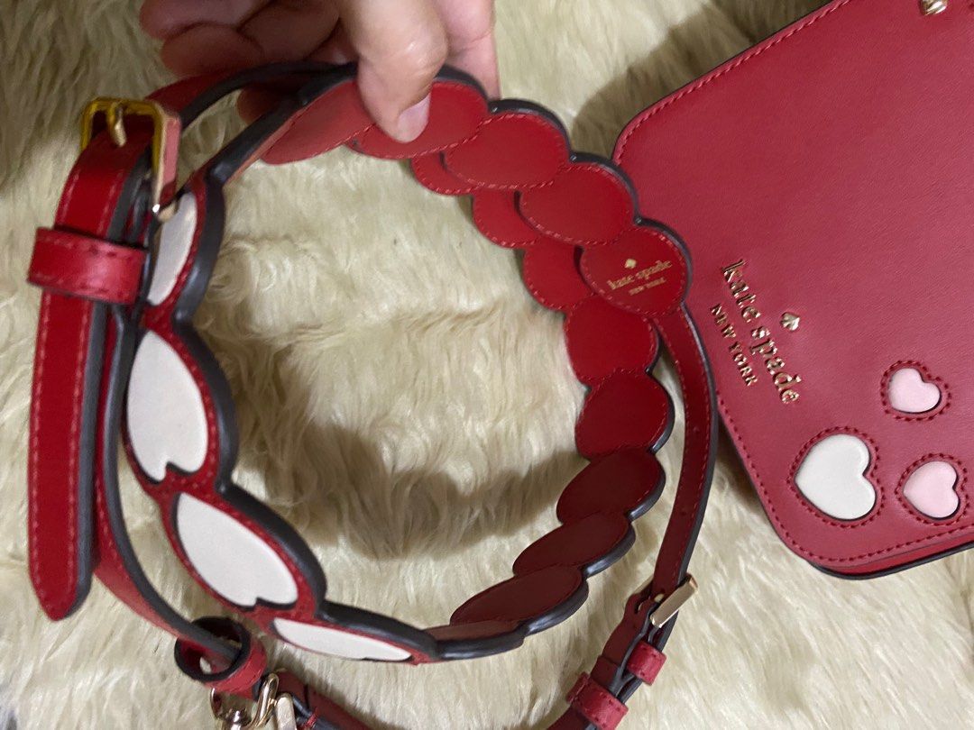 NWT Kate Spade Red Sweet Heart Square Crossbody Handbag KA811