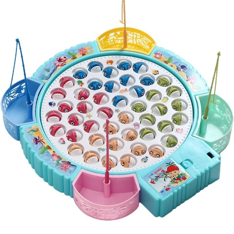 Kids Electric Rotating Fishing Game Toy Musical Fish Board with Rods and  Baskets Toddler, Hobbies & Toys, Toys & Games on Carousell