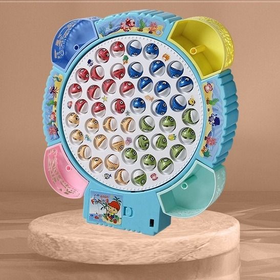 Classic Fishing Game Toy for Toddlers Electric Rotating Board with