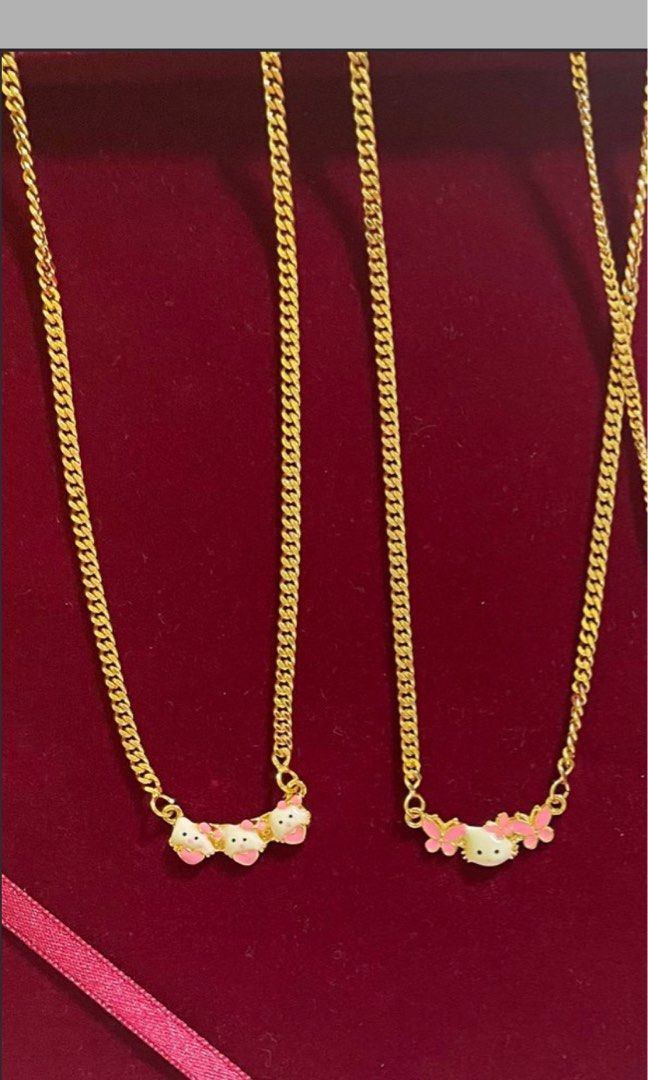 Necklace Kids Bangkok premium 916 Gold Plated Necklace Set 2 designs panjang length 32 cm to 44cm price per necklace