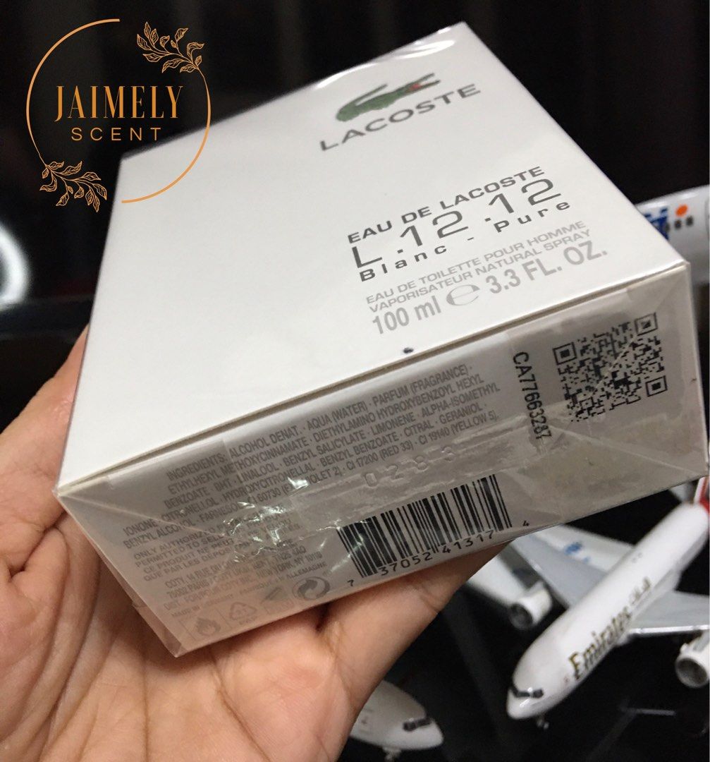 LACOSTE WHITE PURE-BLANC 100ML (Category: Fragrance & Deodorants) located in Las Pinas. Submitted by jaimelyscent_ (Listing ID 1241024703, Image 3). Description: ❤️LACOSTE WHITE FOR MEN 100ML 💯% ORIGINAL FROM MACY’S STORE🇺🇸 ✅BEST SELLER SCENT CHEAPER THAN MALL PRICE ‼️GRAB IT NOW‼️.