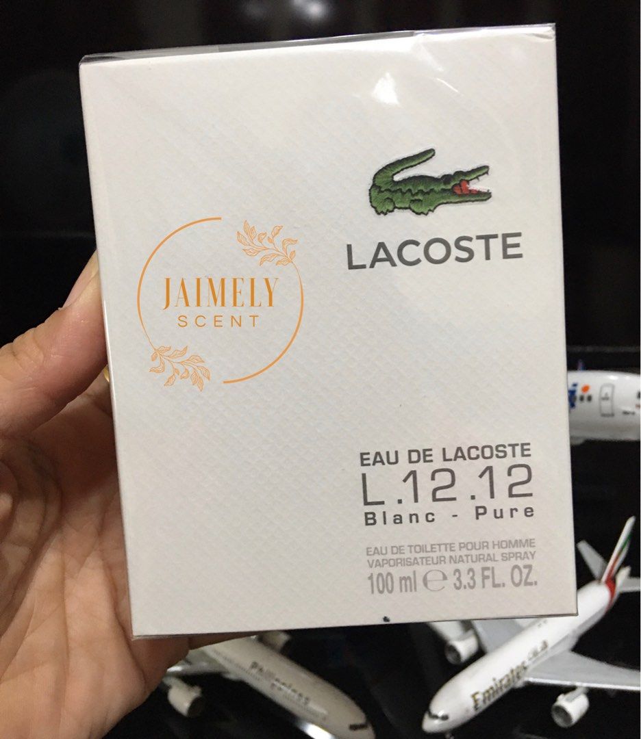 LACOSTE WHITE PURE-BLANC 100ML (Category: Fragrance & Deodorants) located in Las Pinas. Submitted by jaimelyscent_ (Listing ID 1241024703, Image 1). Description: ❤️LACOSTE WHITE FOR MEN 100ML 💯% ORIGINAL FROM MACY’S STORE🇺🇸 ✅BEST SELLER SCENT CHEAPER THAN MALL PRICE ‼️GRAB IT NOW‼️.