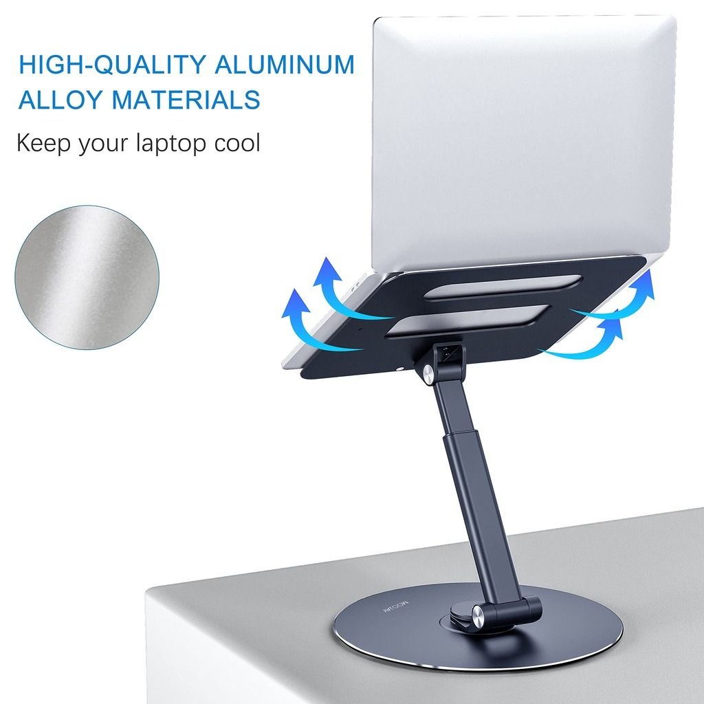 Laptop Stand, Aluminium Ergonomic Laptop Mount for Desk Adjustable ...