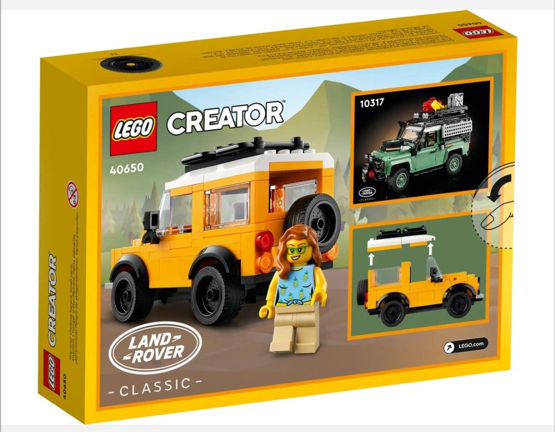 LEGO® Creator Land Rover Classic Defender (10317) (Category: Lego & Building Sets) located in Manila. Submitted by brikks4u (Listing ID 1241054267, Image 2). Description: Celebrate the 75th anniversary of the Land Rover Series I by building this incredible classic Defender replica. This impressive model features many details from the real-life version, including the roof rack, headlights, Land Rover badge and side-view mirrors. Once the car toy i