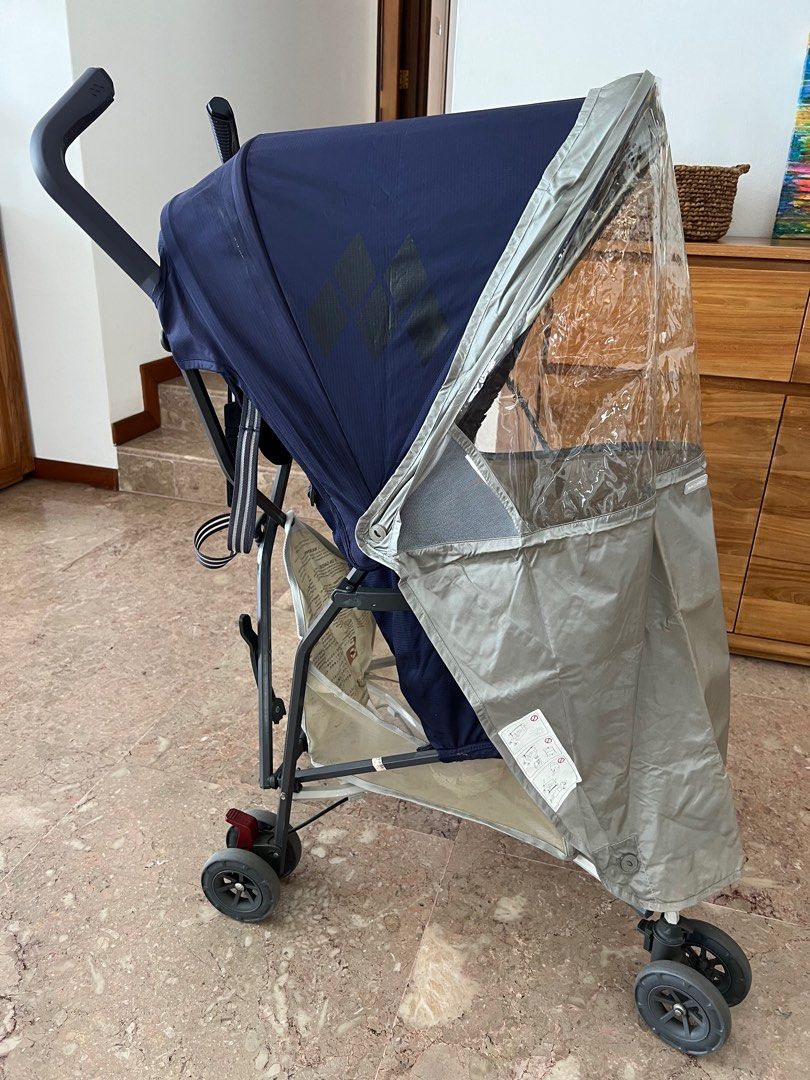 Lightweight Maclaren Mark II stroller great for travel and tall