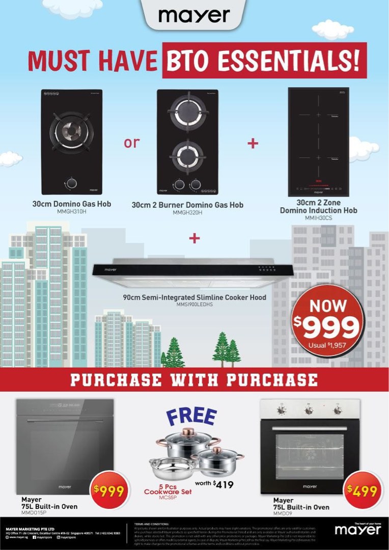 Mayer Bundle sales Hob +Induction Hob+ hood, TV & Home Appliances, Kitchen Appliances, Cookers