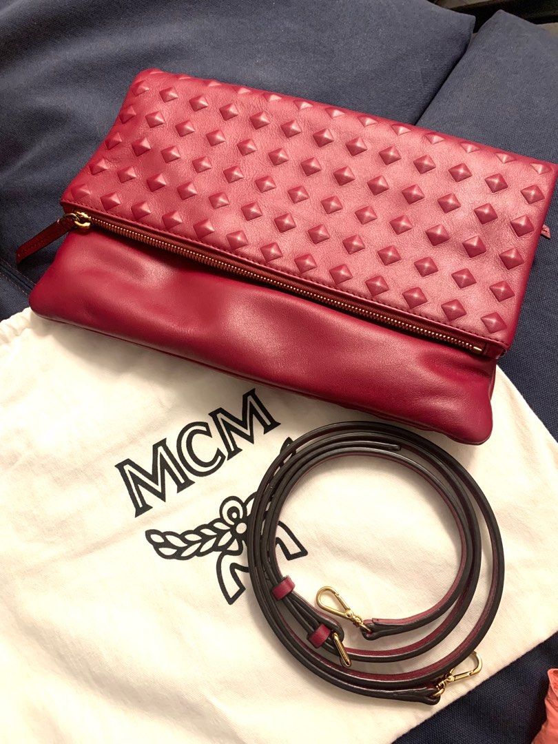 Mcm red clutch bag outlet