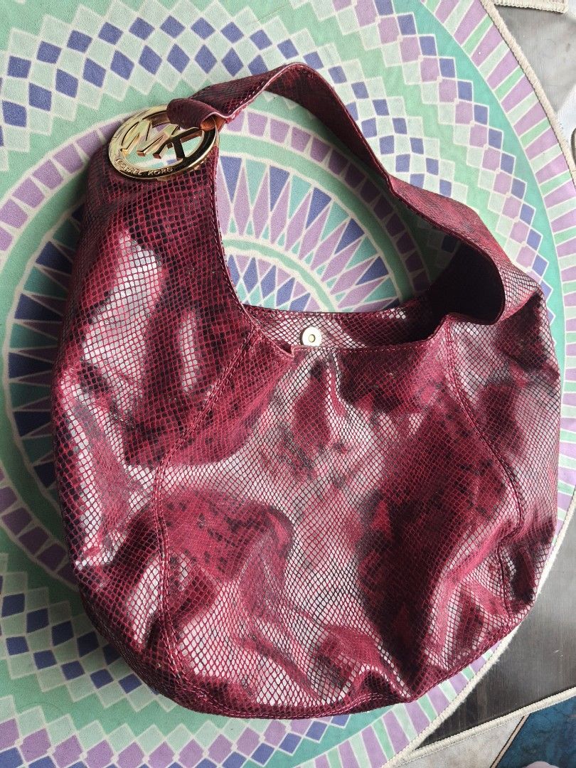 Michael kors pink snakeskin bag top