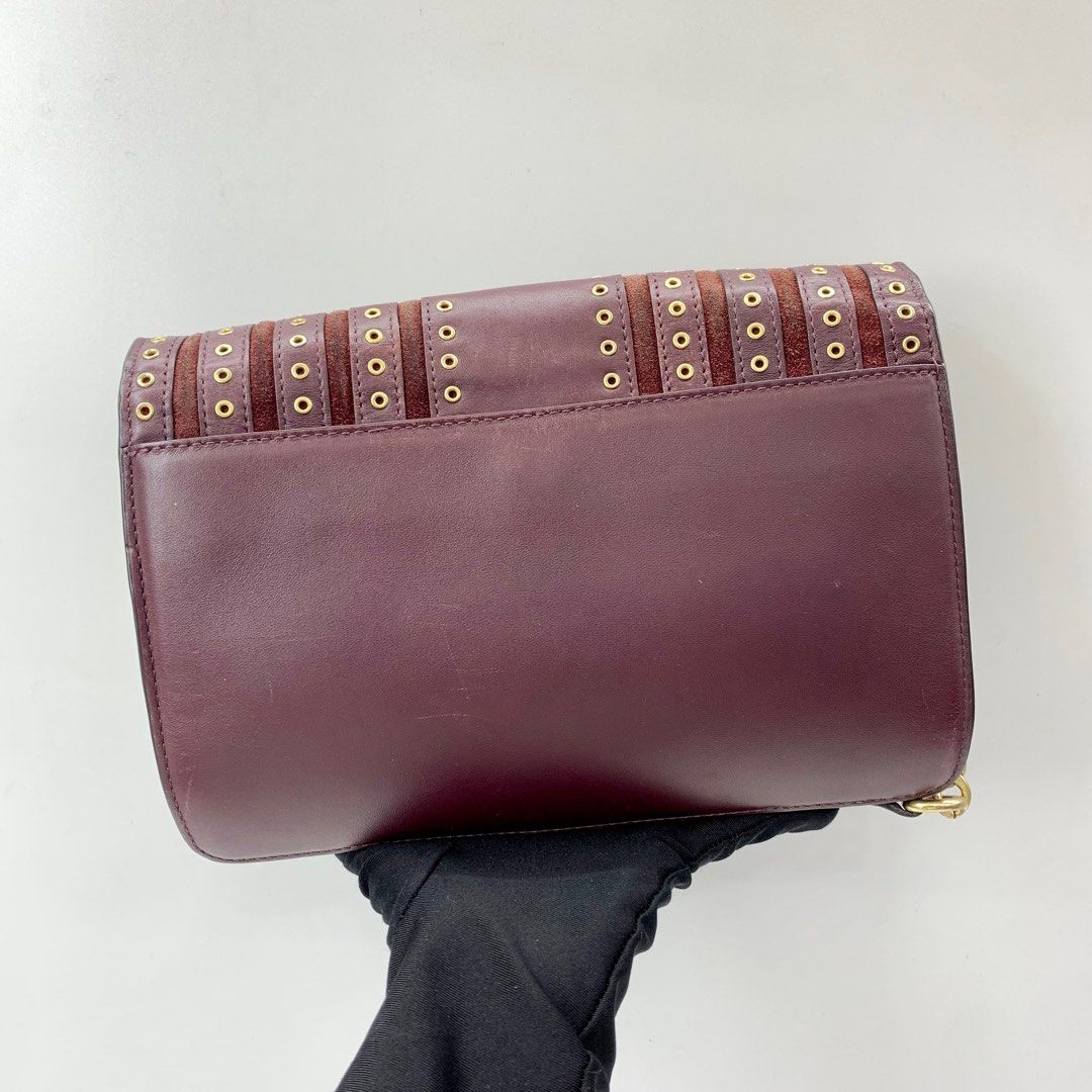 MICHAEL KORS Burgundy Quilted Leather Large Sloan Shoulder Bag
