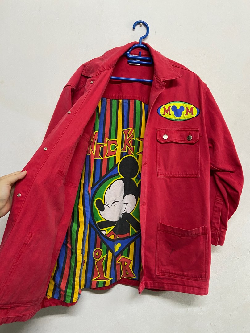Mickey Mouse Vintage Jacket Red Men s Fashion Coats Jackets and Outerwear on Carousell