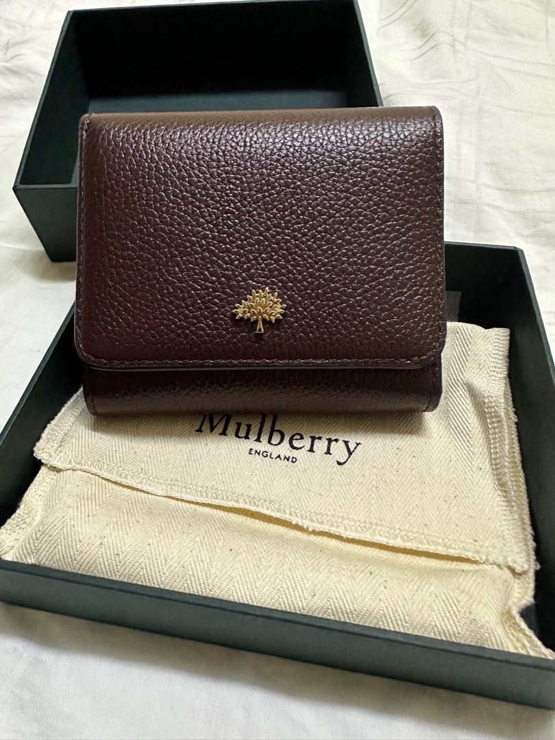 Mulberry Tree Compact Zip Around Purse Wallet in Fiery Spritz Small Classic  Grain - SOLD
