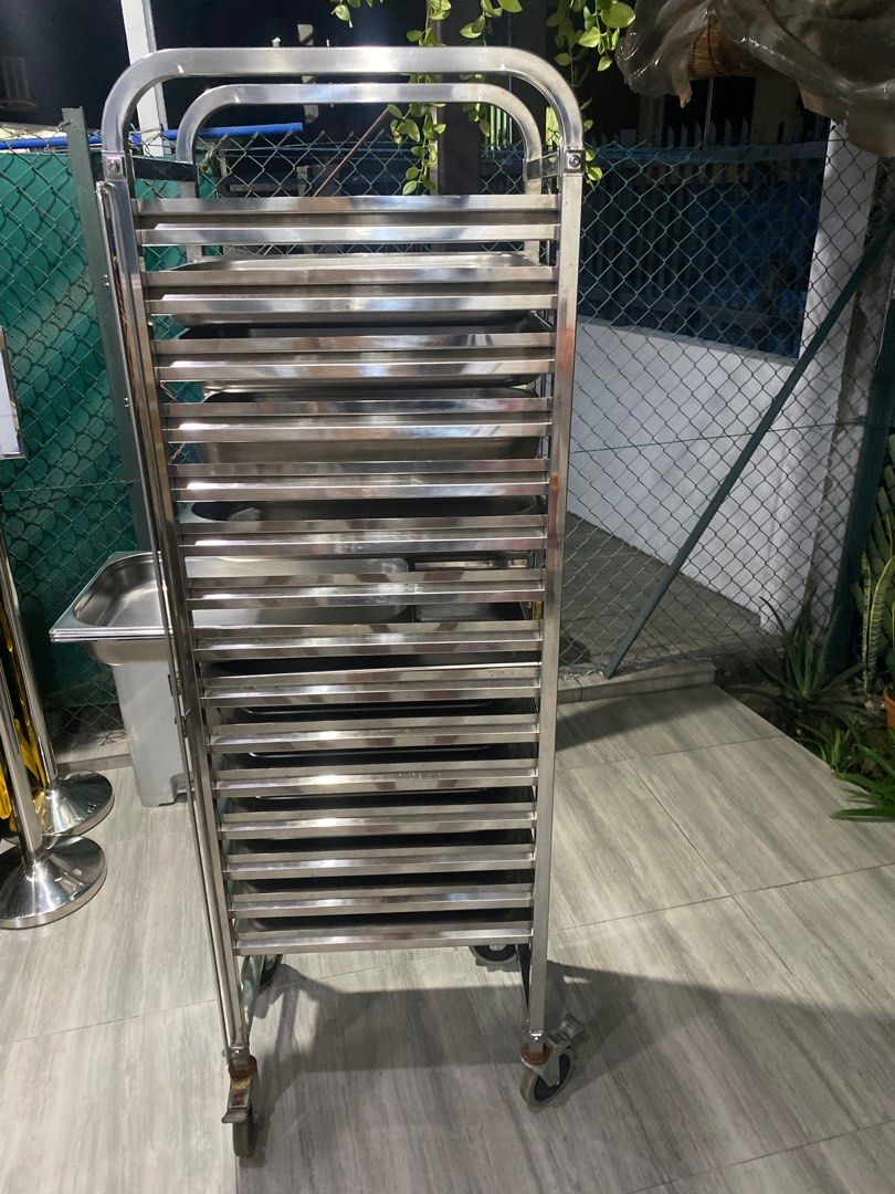 Narrow Stainless steel rack (15 levels), Furniture & Home Living ...