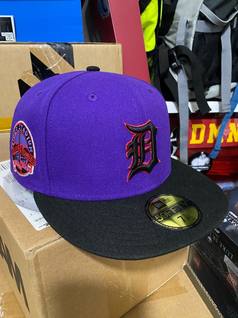 NEW ERA 59FIFTY FITTED T-DOT DETROIT TIGERS STADIUM PATCH HAT - PURPLE,  BLACK, RED, Men's Fashion, Watches & Accessories, Cap & Hats on Carousell