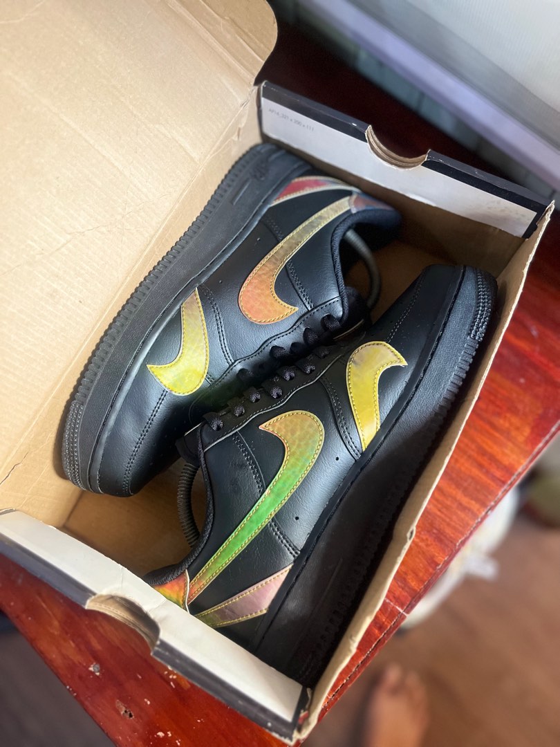 BUY Nike Air Force 1 Low Misplaced Swooshes Black Multicolor