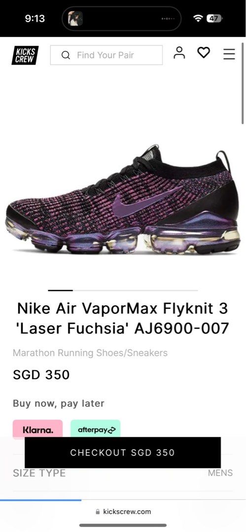 Nike Air Vapormax Flyknit 3 Laser Fuchsia
