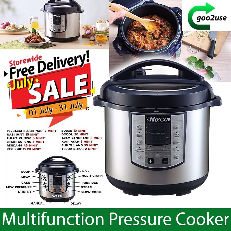Noxxa Electric Multifunction Pressure Cooker, TV & Home Appliances