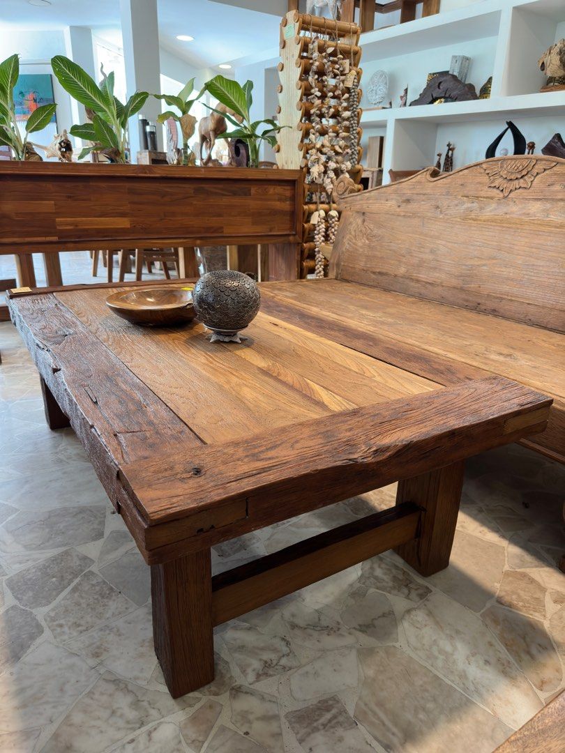Weathered teak deals coffee table