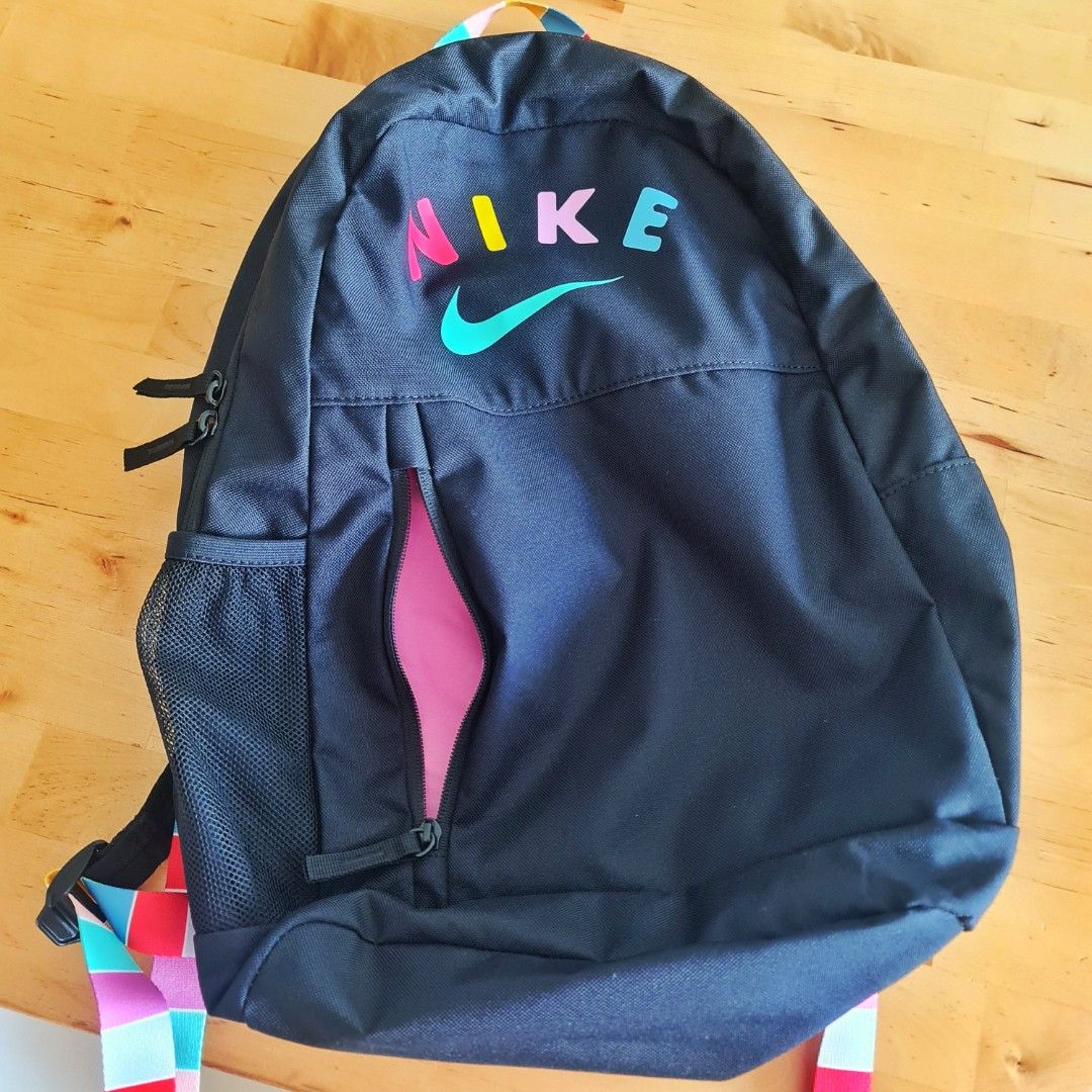 Original NIKE Backpack Junior Kids Rainbow Black Pink